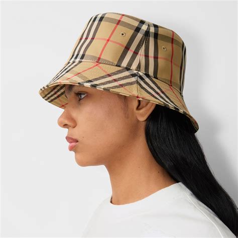 vintage bucket hat burberry|vintage check technical cotton hat.